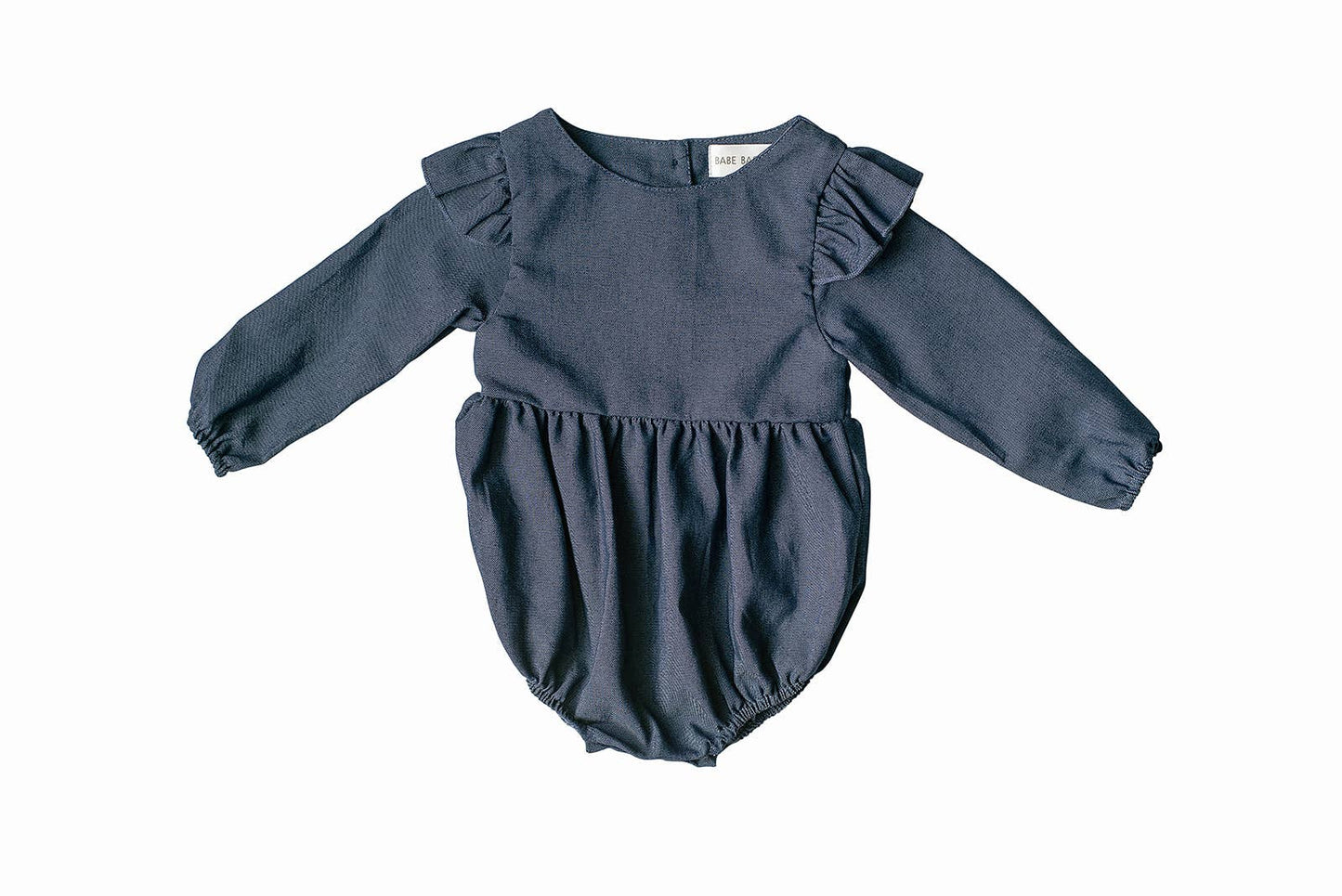 Denim Flutter Sleeve Baby Romper