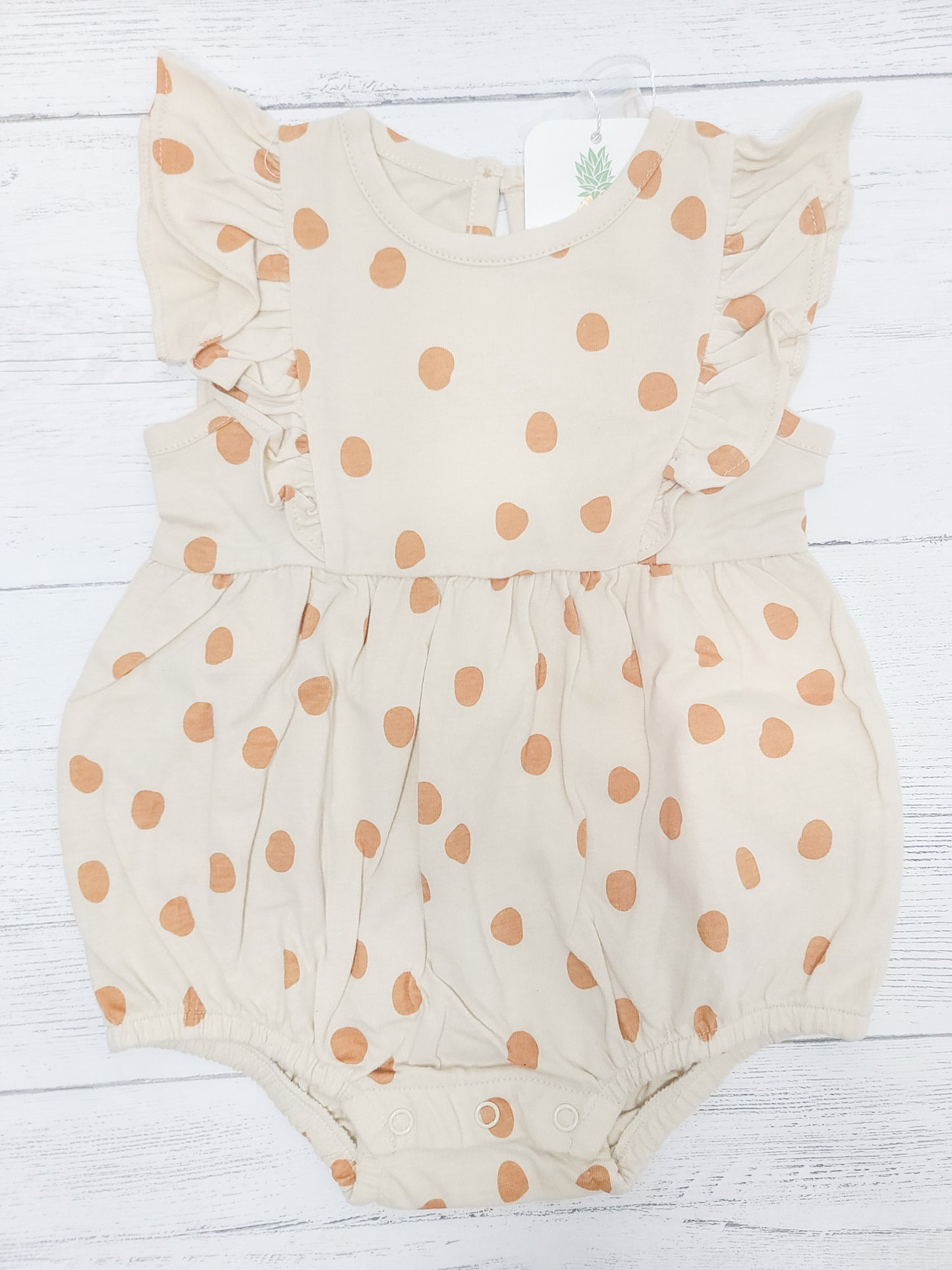 Clementine Flutter Sleeve Romper – Toddler & Infant Girls Cotton Romper
