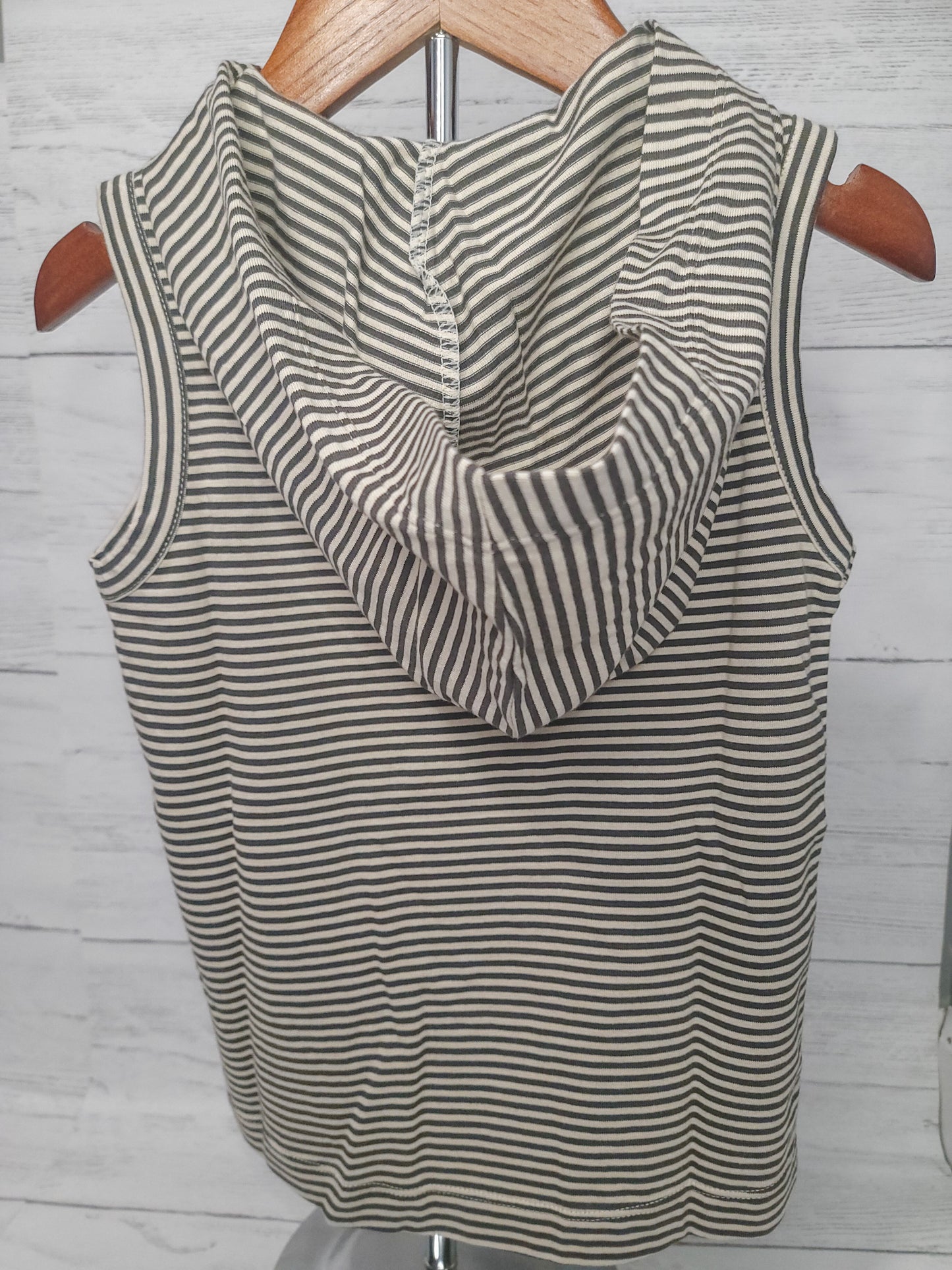 Henley Hooded Tank- Stripe