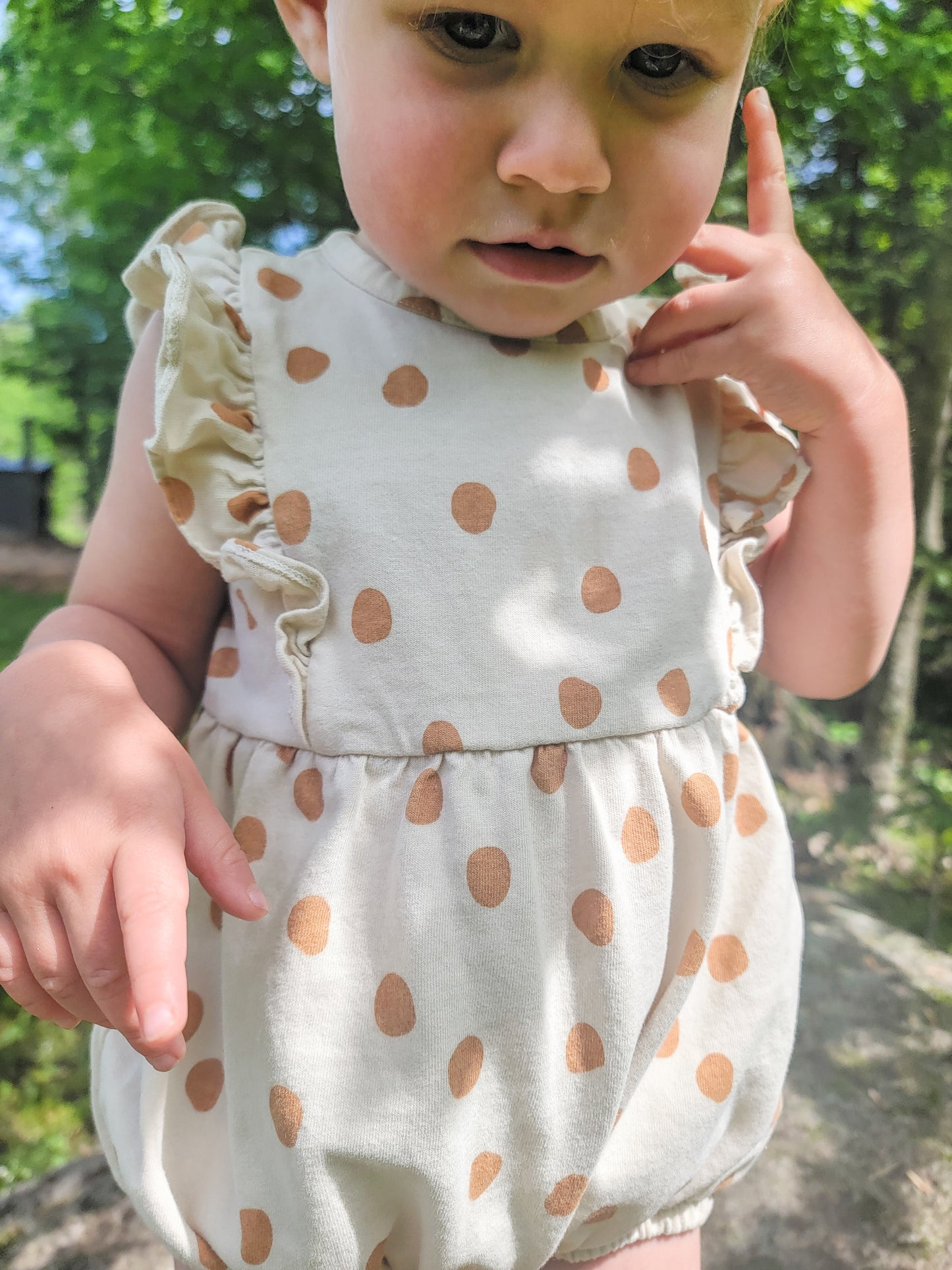 Clementine Flutter Sleeve Romper – Toddler & Infant Girls Cotton Romper