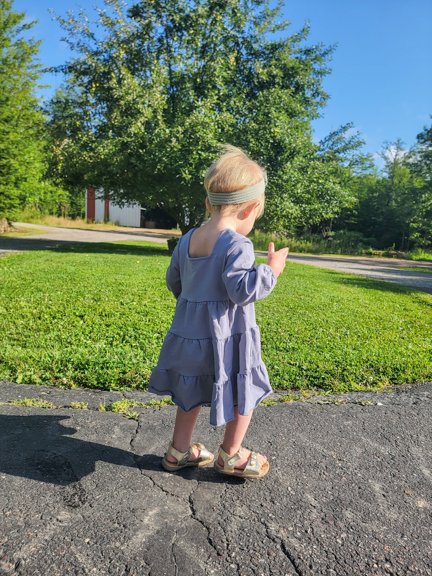 Celeste Tiered Dress – Soft Blue Fit & Flare Dress for Toddlers