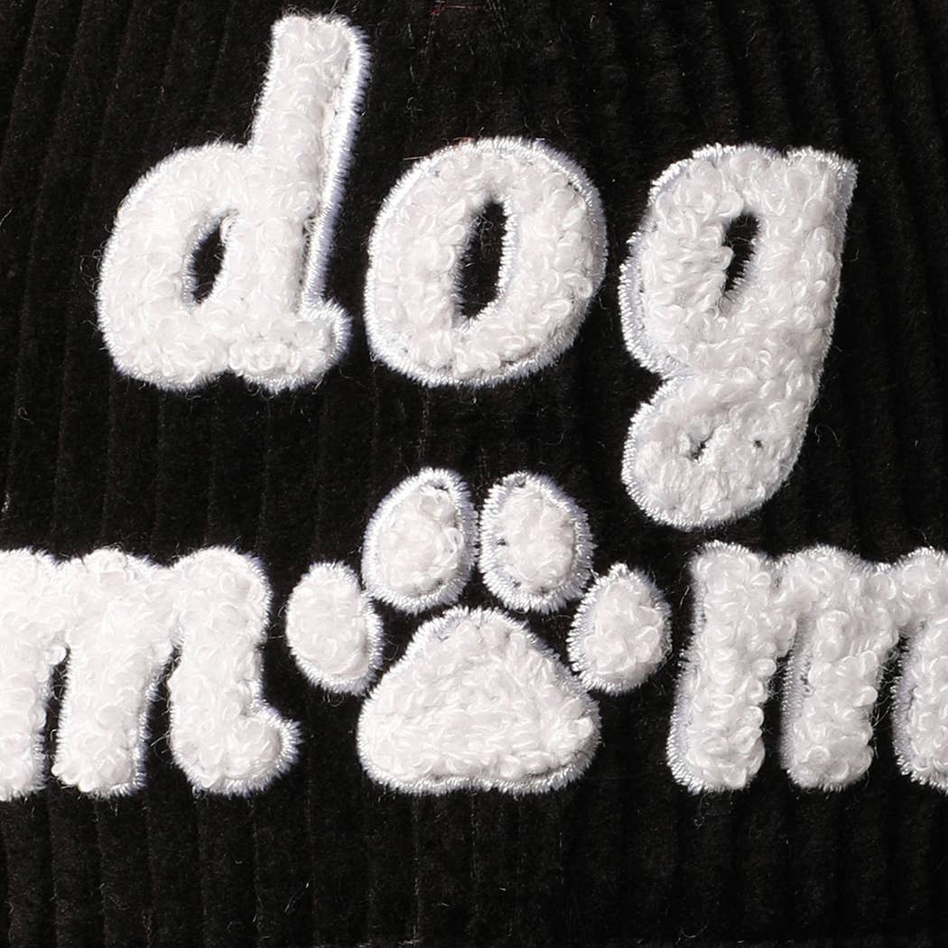 Dog Mom Chenille Patch Corduroy Baseball Cap