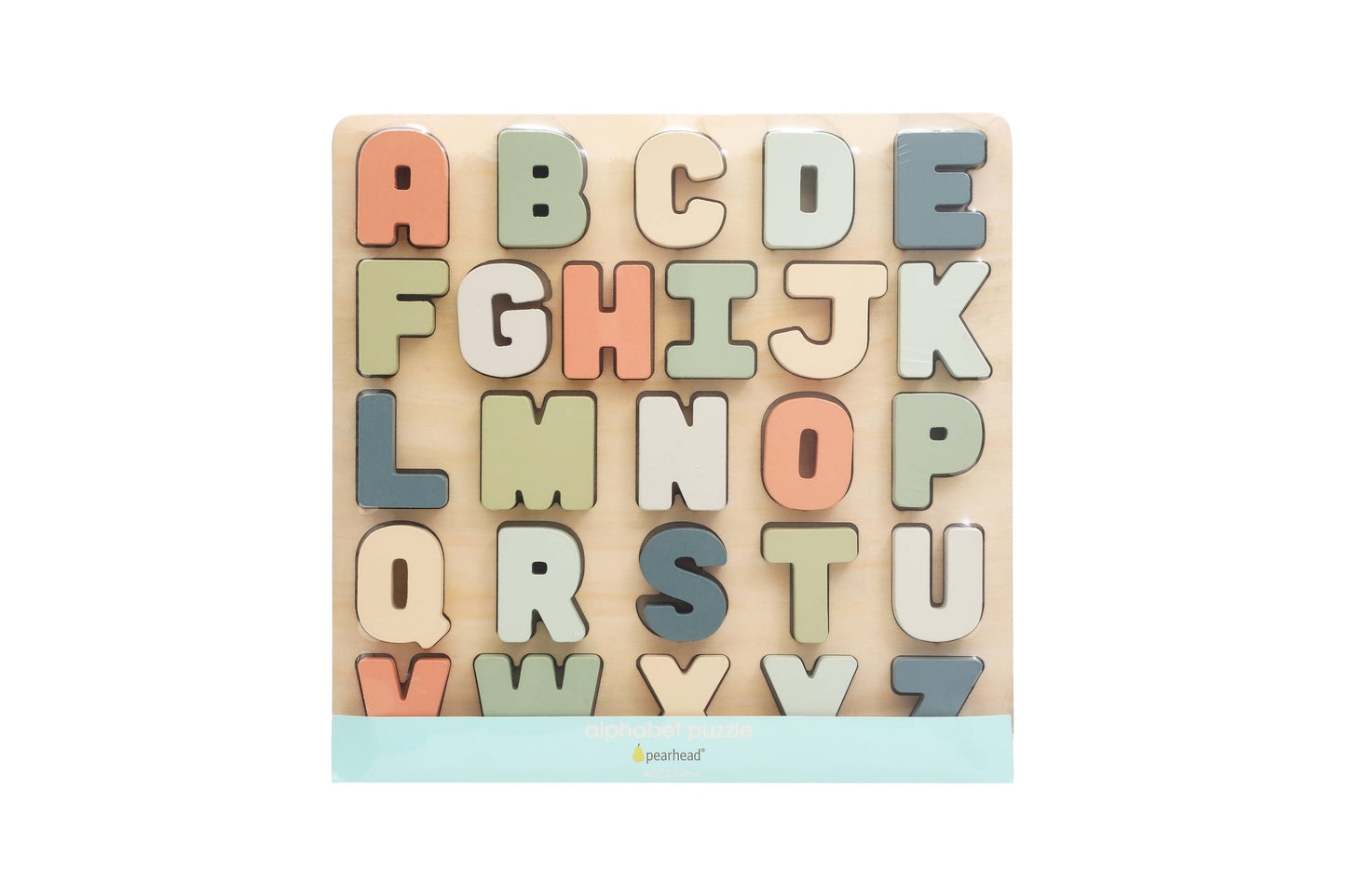 Montessori-inspired wooden ABC puzzle, multicolor educational toy for babies and toddlers