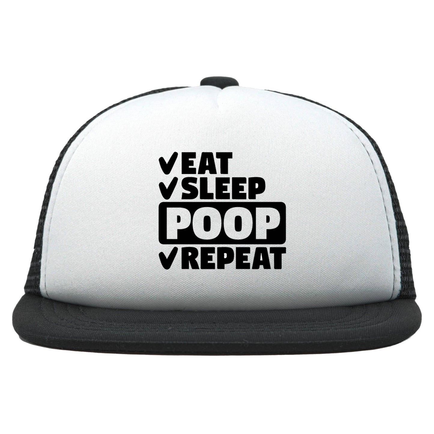 Infant Flat Brim Hat - Eat Sleep Poop