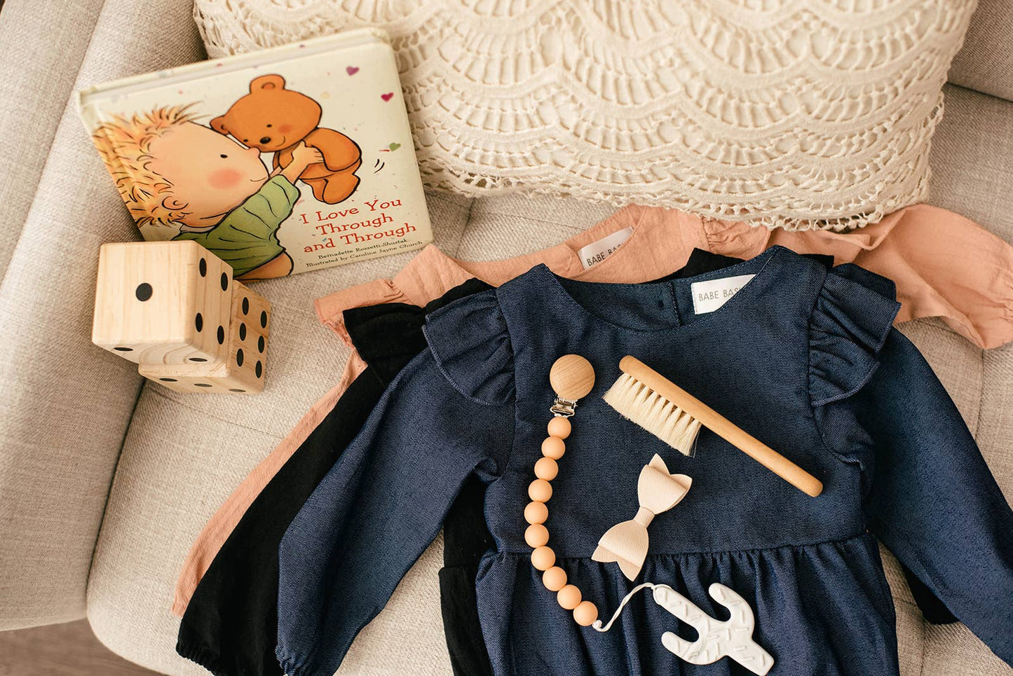 Denim Flutter Sleeve Baby Romper