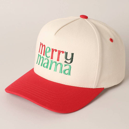 Merry Mama Baseball Cap | Adjustable Cotton Mom Hat | Embroidered in USA