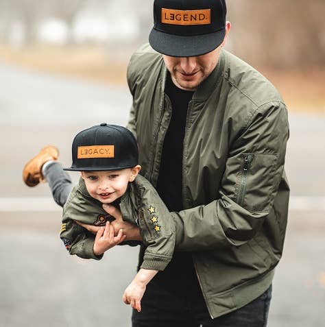 Daddy and Me, Legend and Legacy Genuine Leather Patch Hats