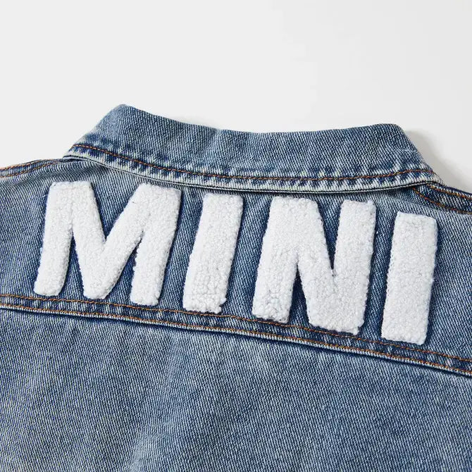 Light Blue Lapel Distressed Denim Jacket – Matching Mama & Mini Outfits