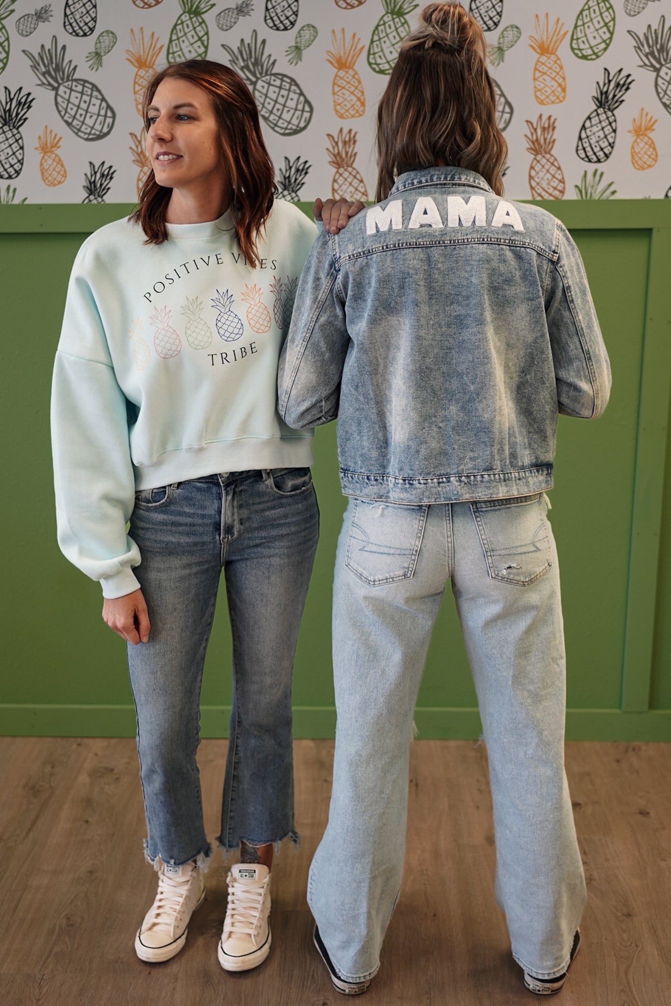 Light Blue Lapel Distressed Denim Jacket – Matching Mama & Mini Outfits