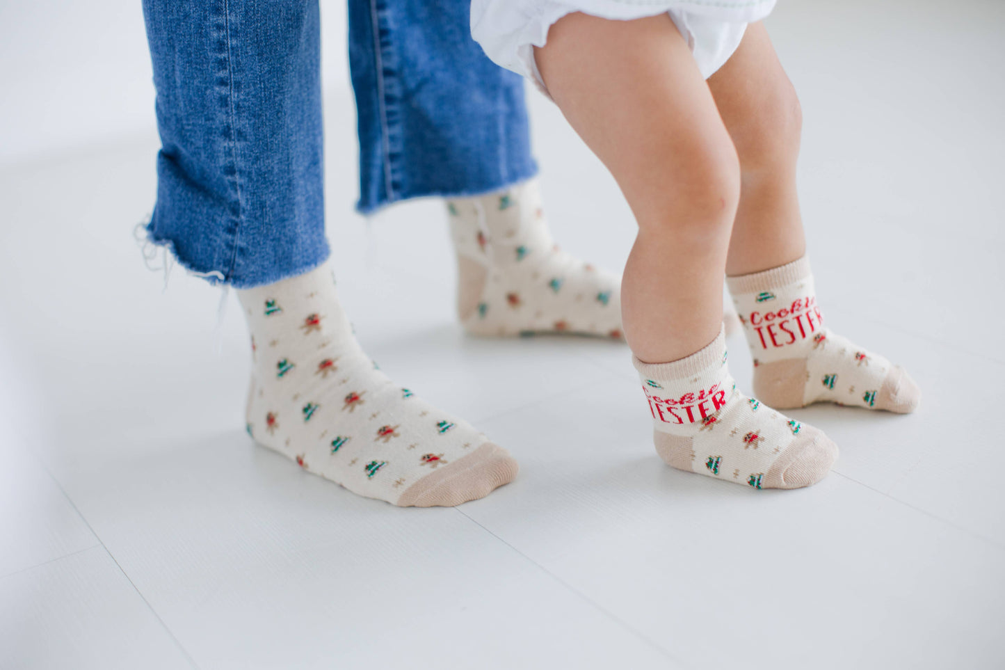 Cookie Baker & Tester Sock Set – Matching Holiday Socks for Parent & Toddler