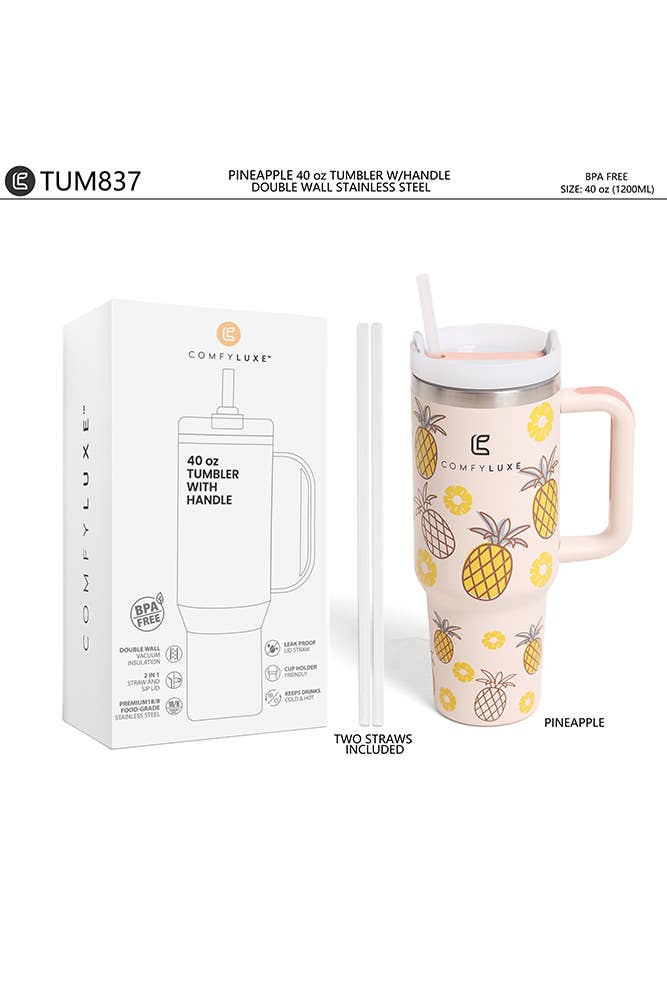 Pineapple 40oz Handle Tumbler