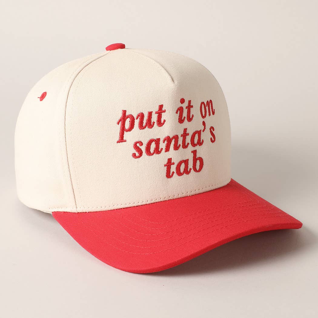 Put It On Santa’s Tab Baseball Cap | Adjustable Cotton Hat | Embroidered in USA