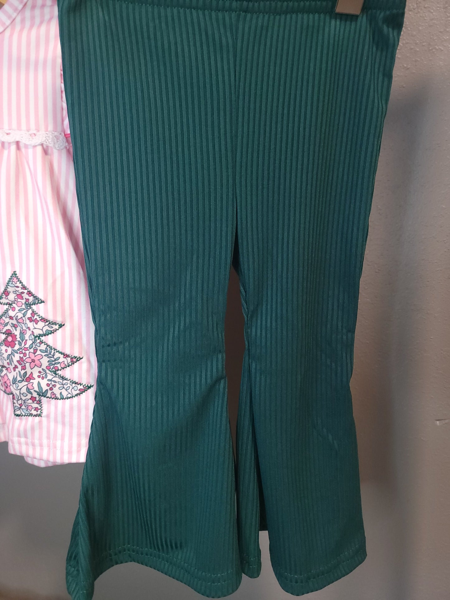 Floral Trees Bell Bottoms Outfit | Girls Holiday Christmas Outfit