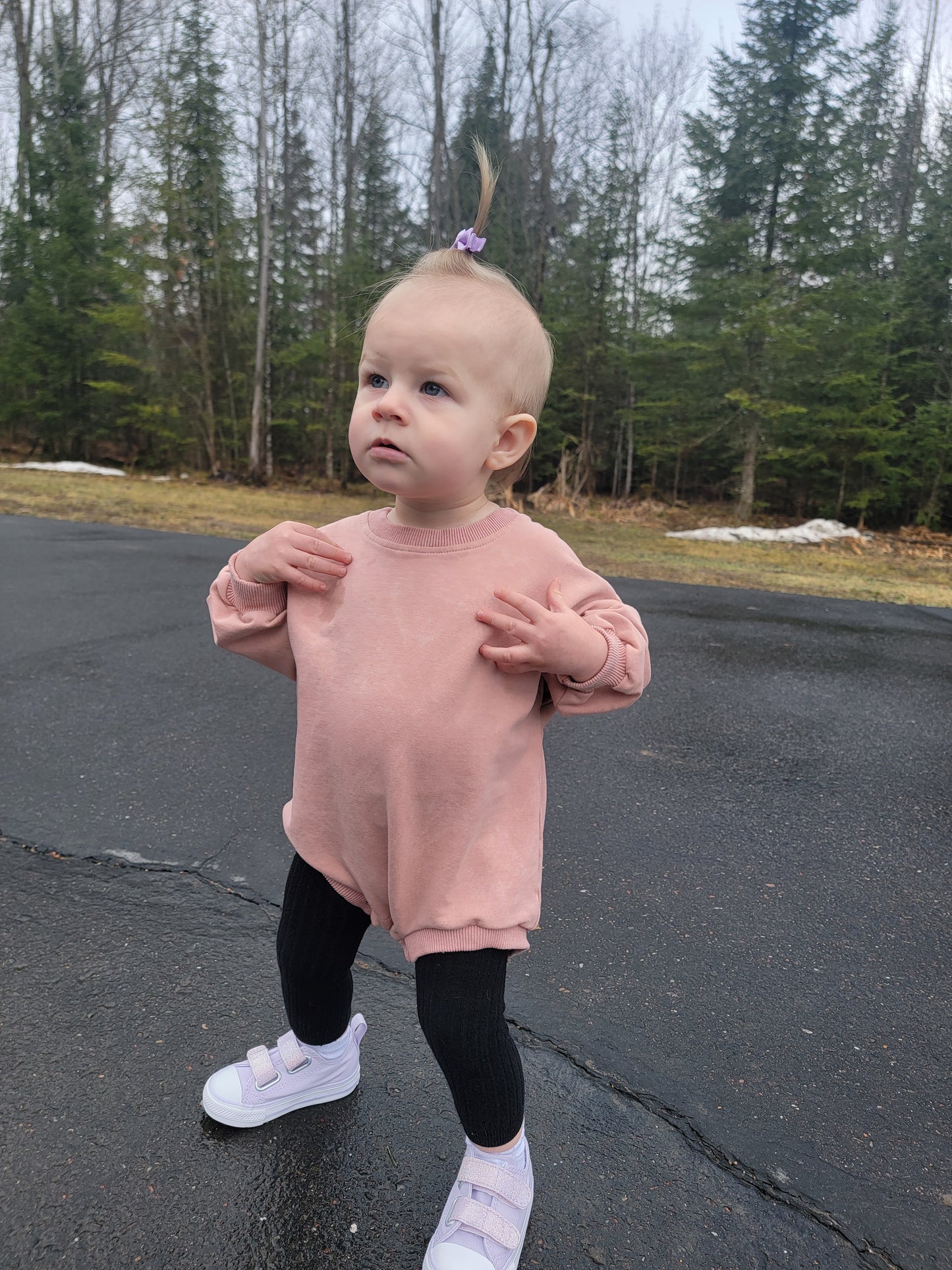 Acid Wash Bubble Romper – Soft French Terry Baby & Toddler Outfit