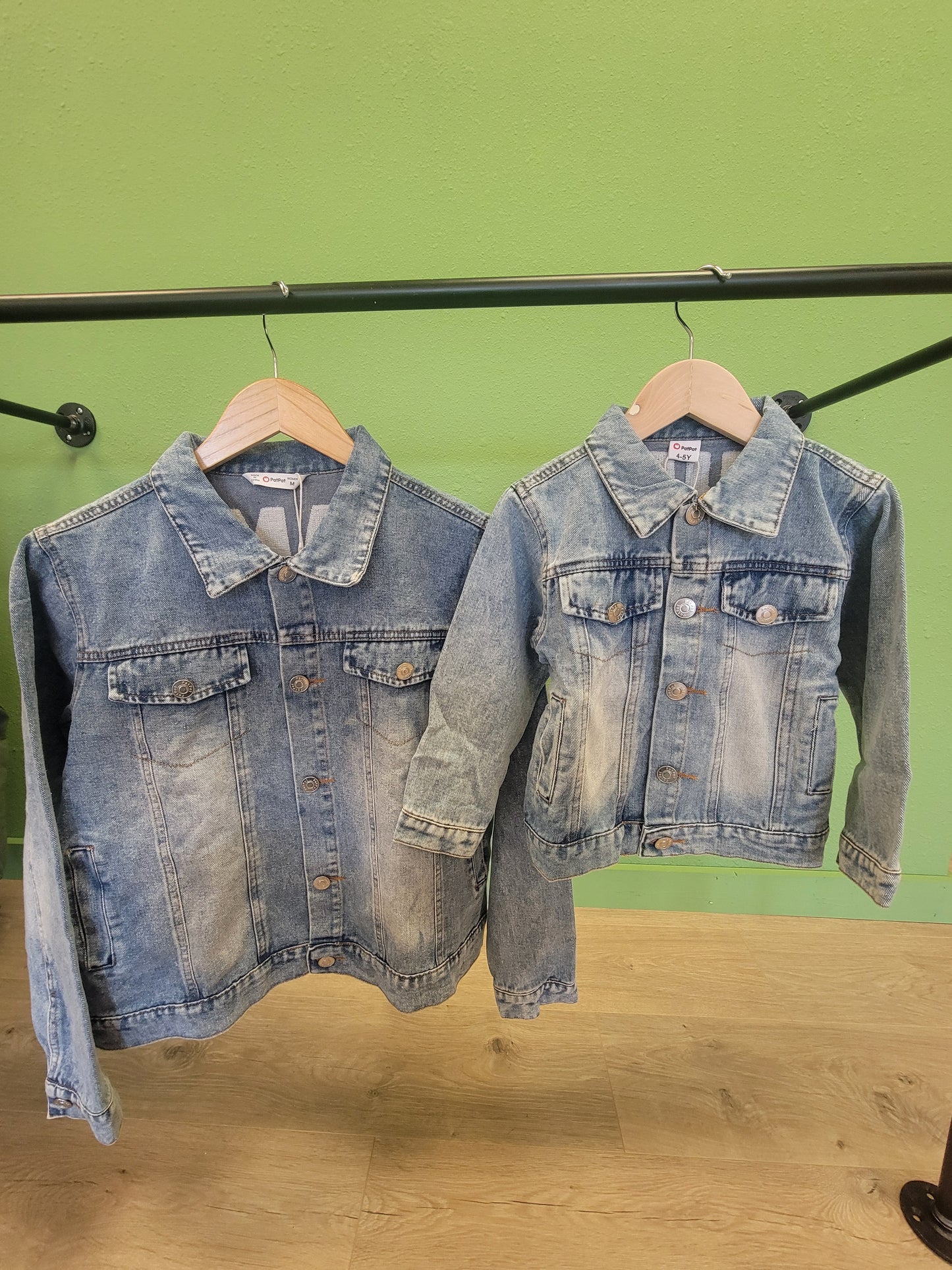 Light Blue Lapel Distressed Denim Jacket – Matching Mama & Mini Outfits