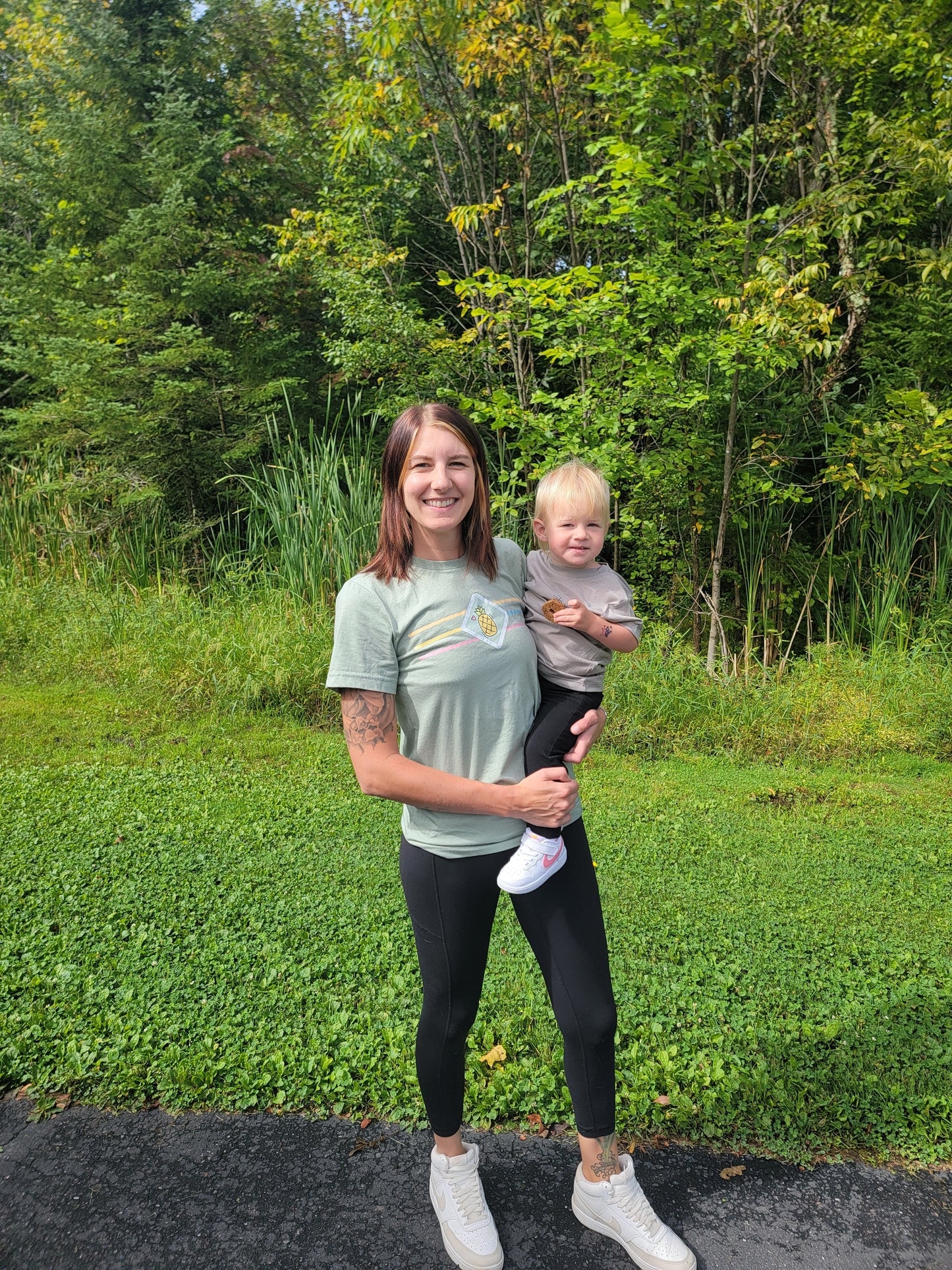 Pineapple Stripe Tee – Infertility Awareness Shirt in Seagreen