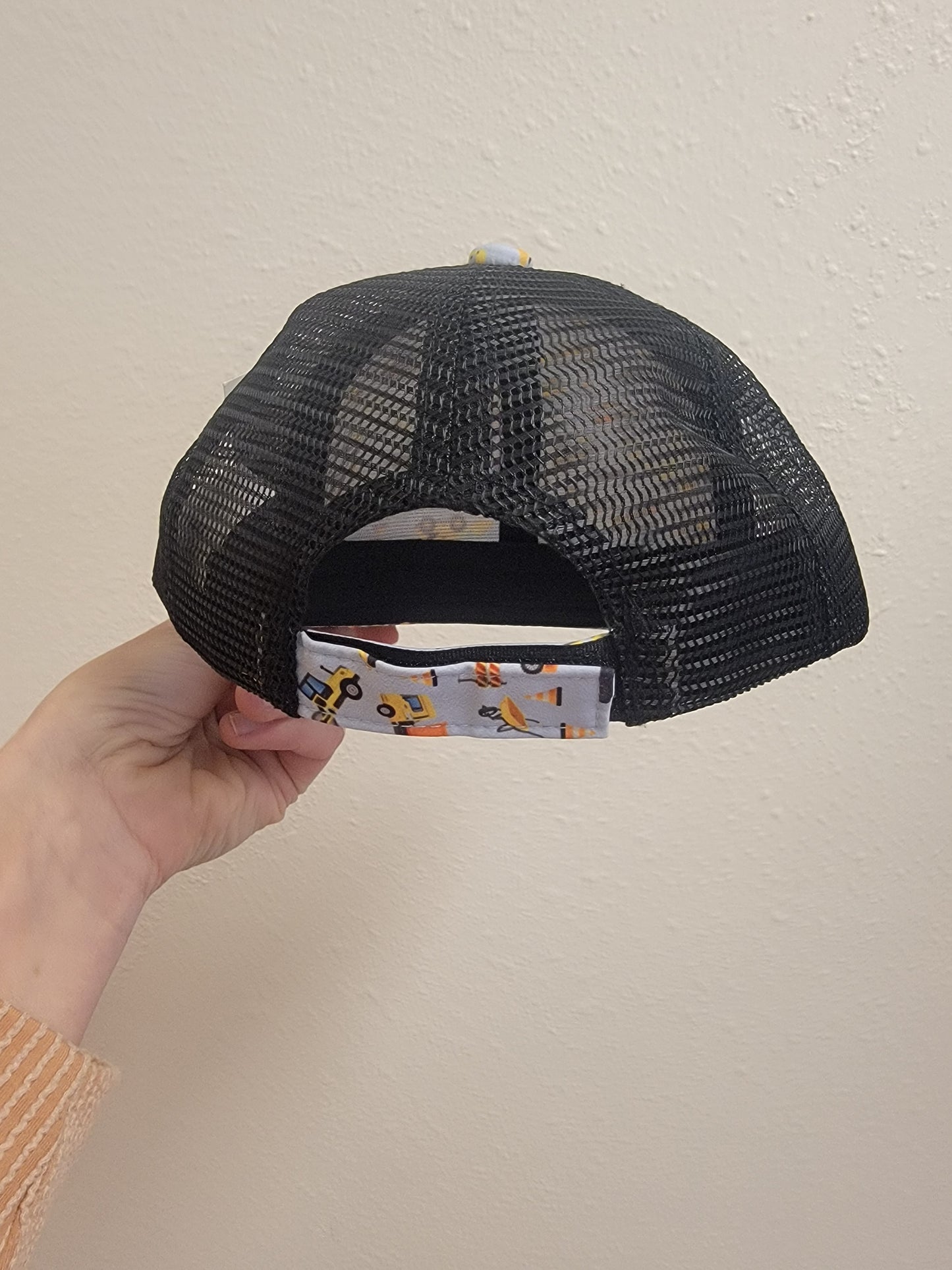 Flat Brim Trucker Hat - Construction Print
