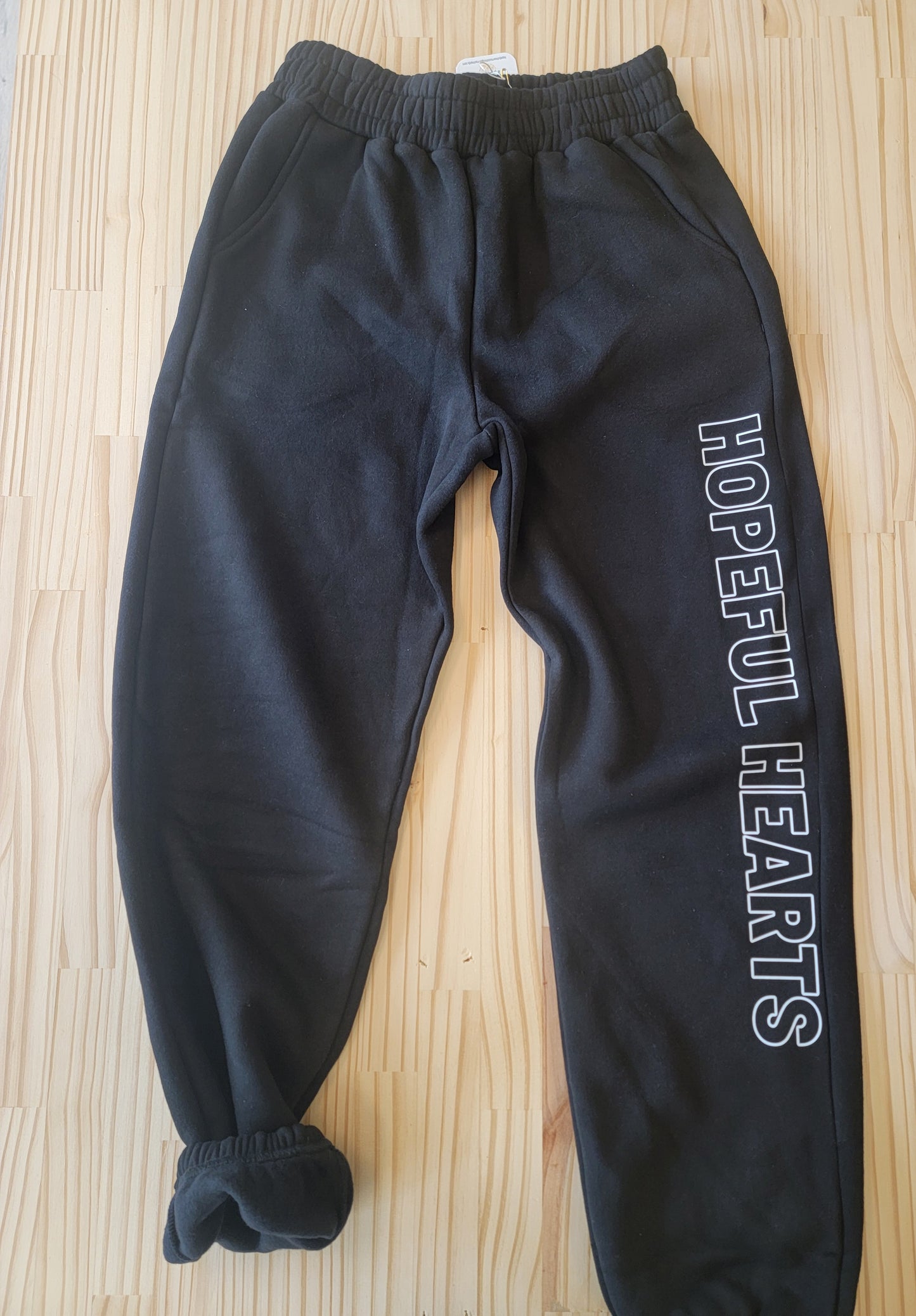 Ultra-soft Hopeful Hearts jogger sweatpants, cozy fleece loungewear for casual and home wear fleece