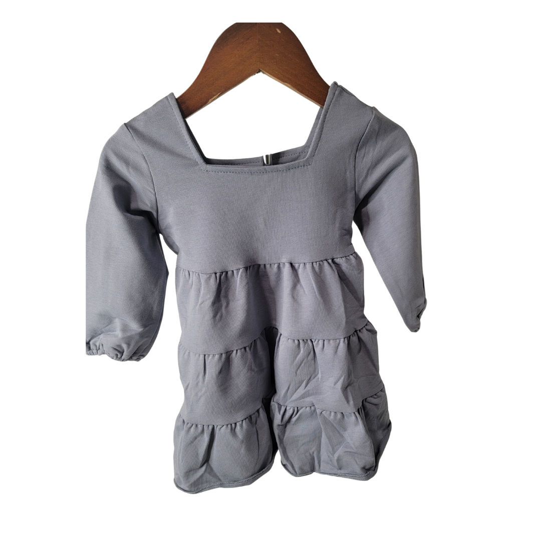 Celeste Tiered Dress – Soft Blue Fit & Flare Dress for Toddlers