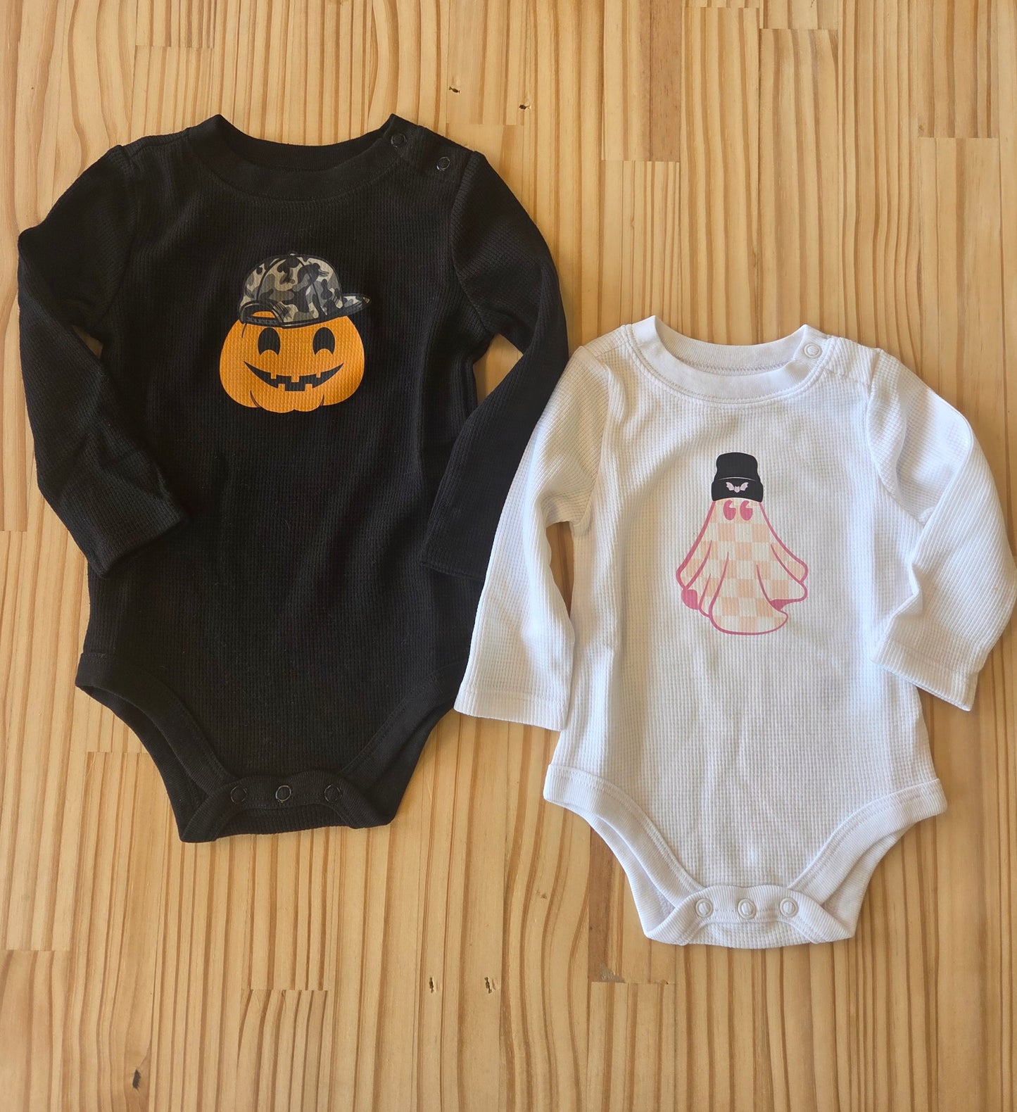 Long Sleeve Halloween Infant Onesie – Pumpkin or Ghost | Matching Family Crewnecks