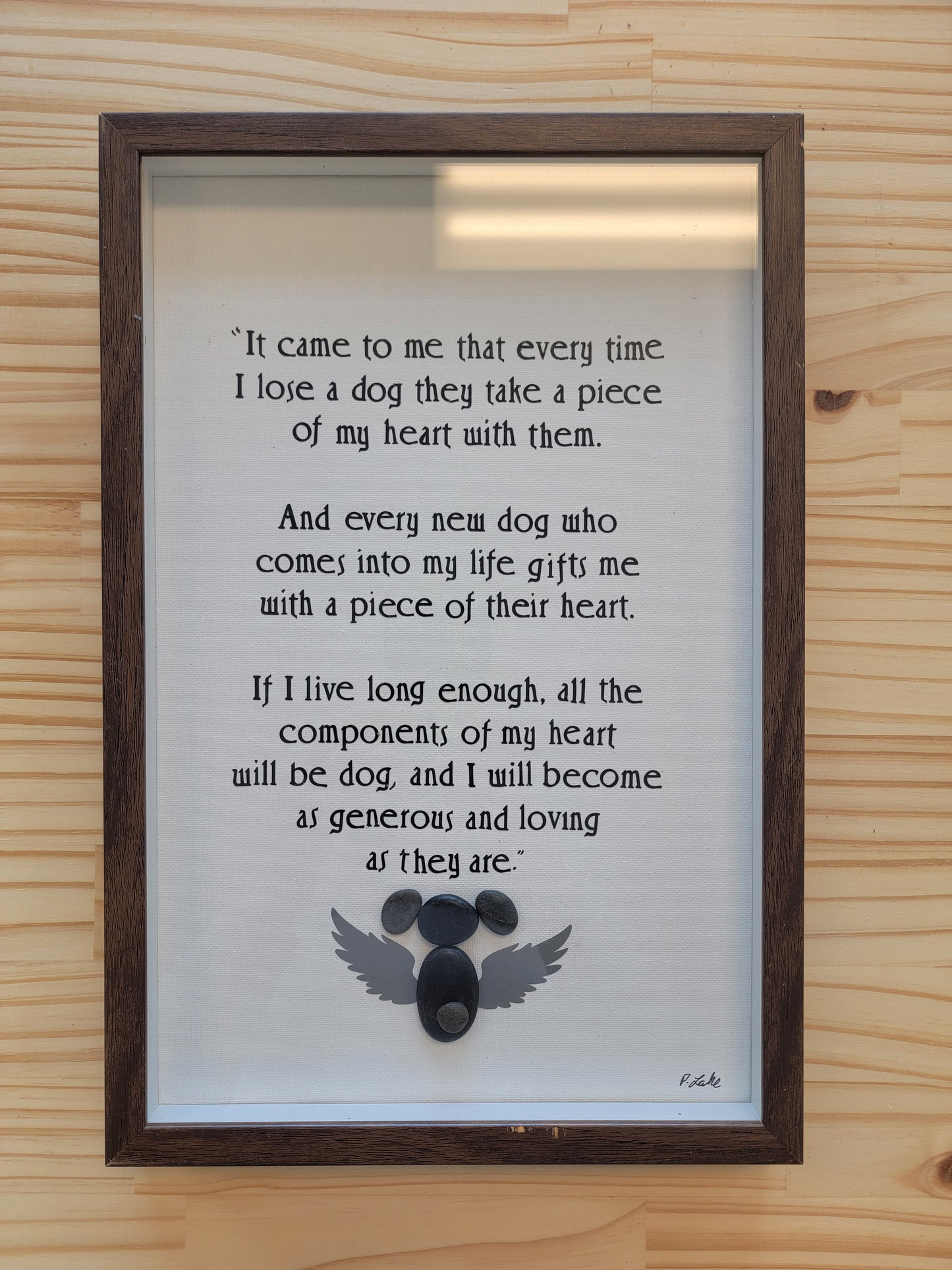Handmade personalized gifts and home essentials by Made By Penny loss of dog