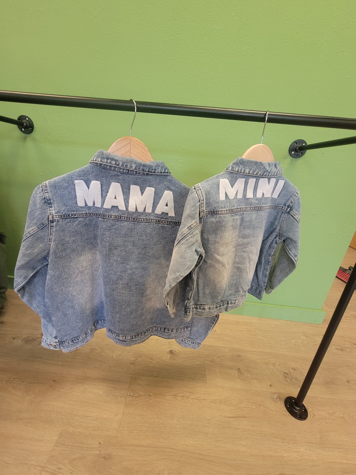 Light Blue Lapel Distressed Denim Jacket – Matching Mama & Mini Outfits