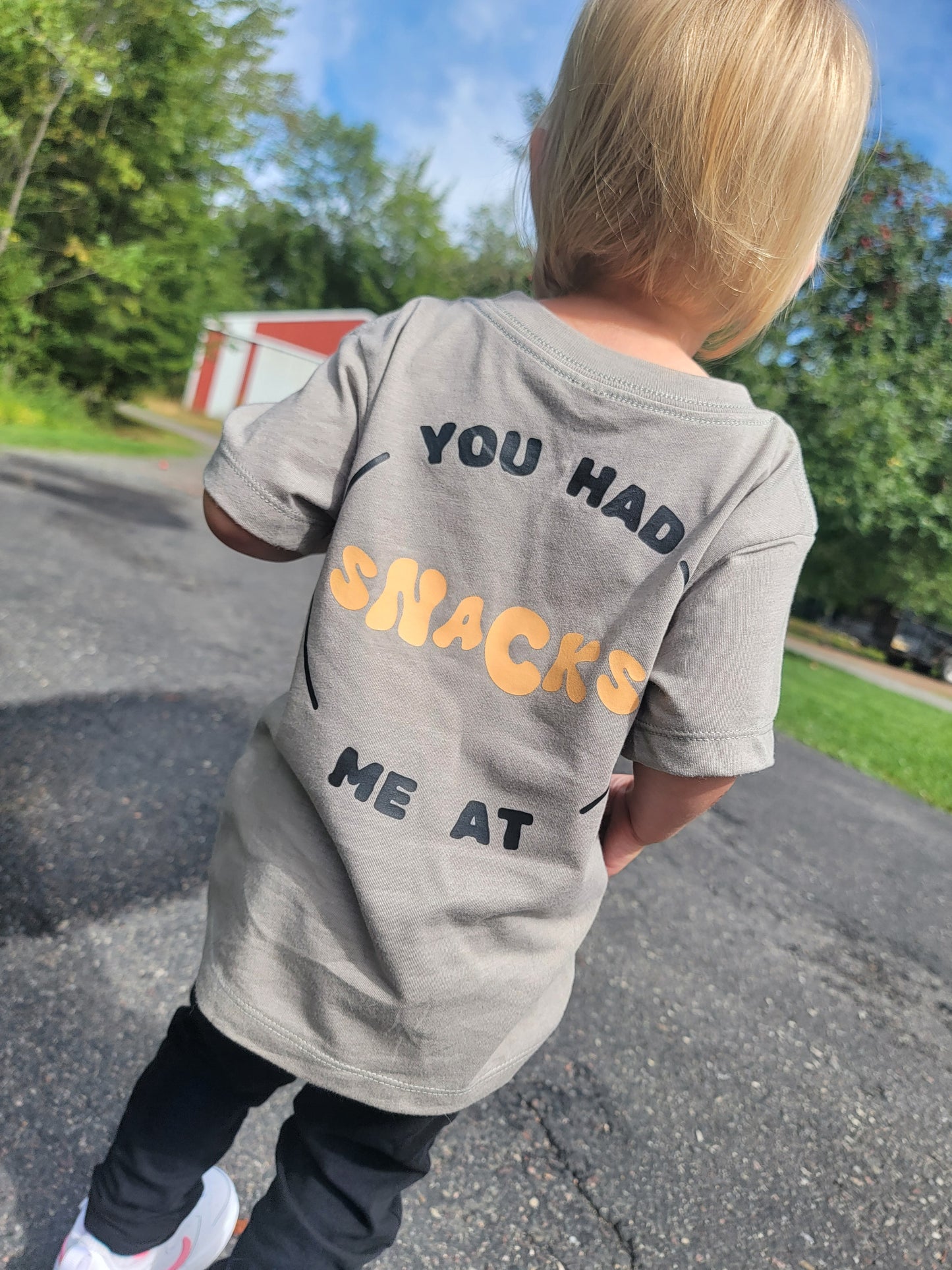 Had Me At Snacks Tee – Toddler Graphic Shirt, Playful Snack-Themed Tee, Bella & Canvas Cotton Blend