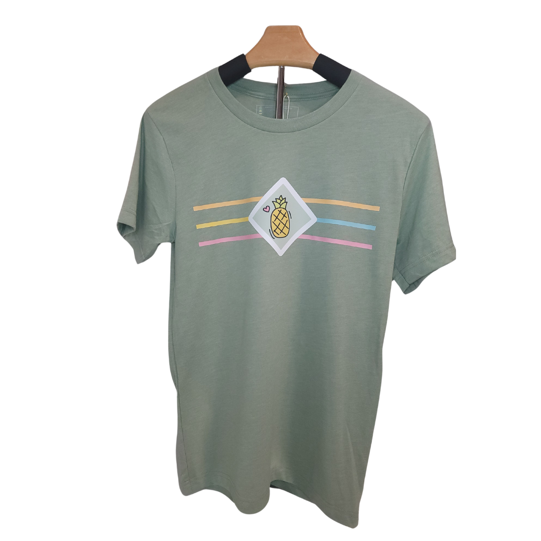 Pineapple Stripe Tee – Infertility Awareness Shirt in Seagreen