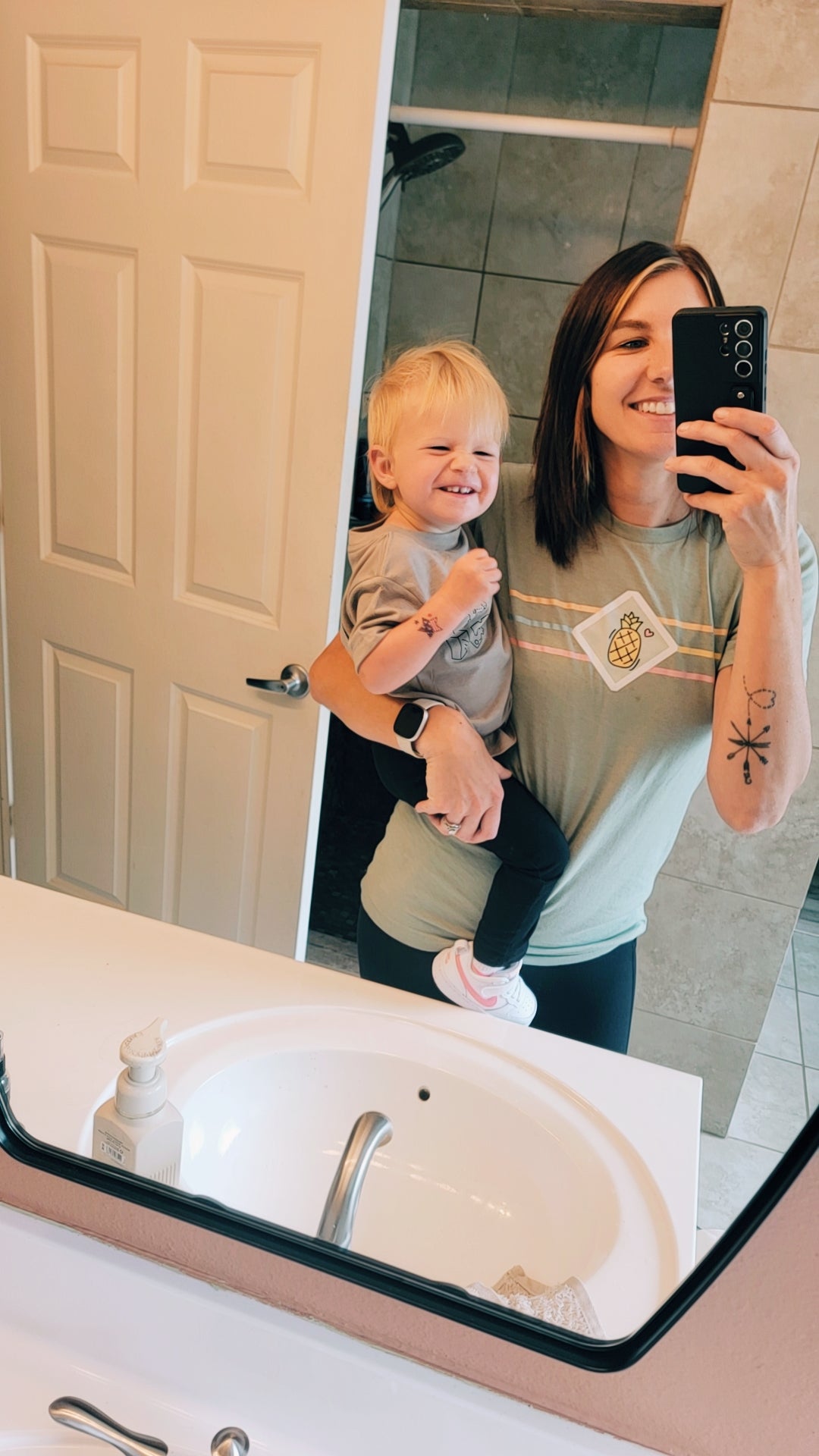 Pineapple Stripe Tee – Infertility Awareness Shirt in Seagreen