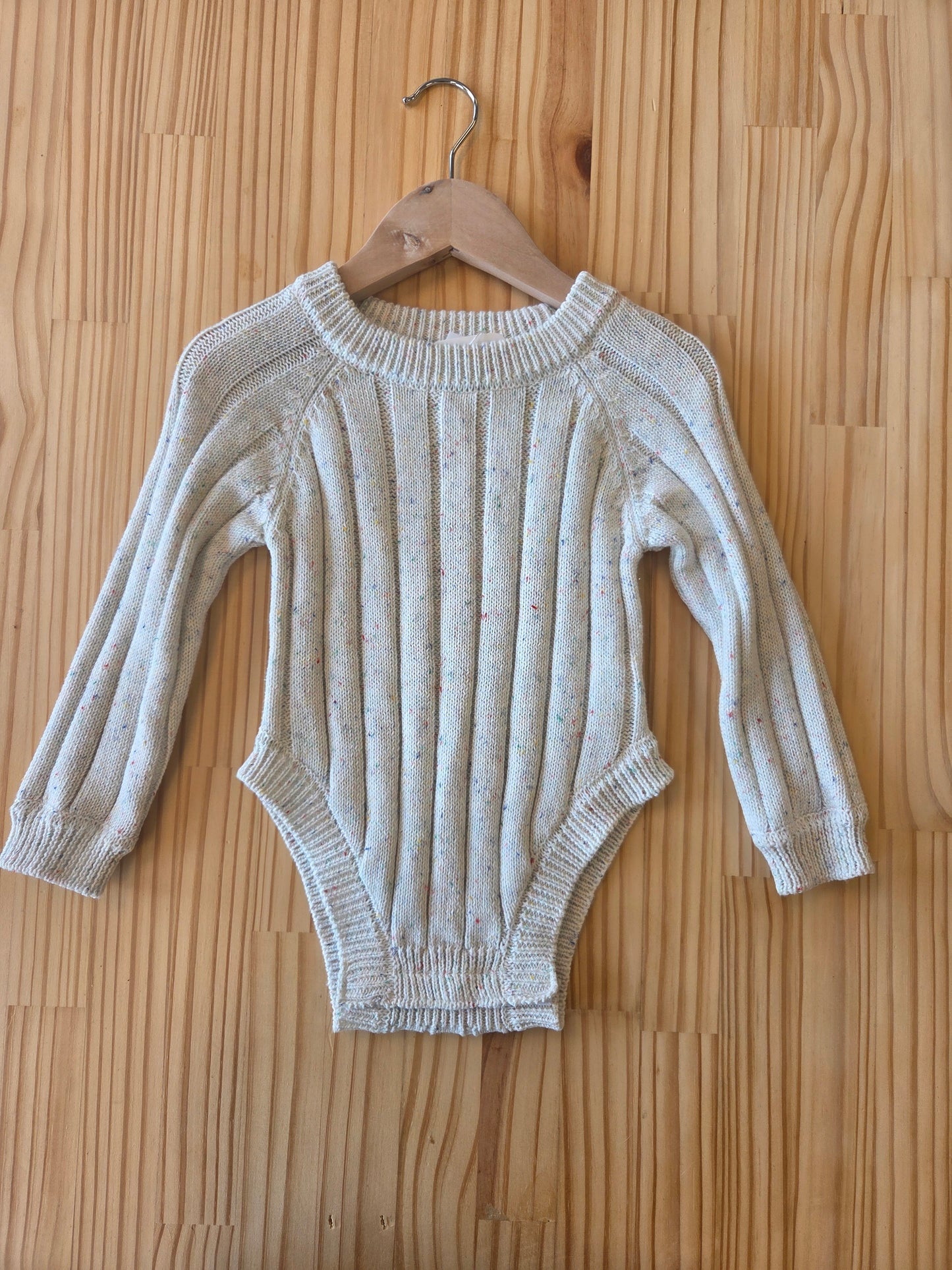 Sprinkle Sweater Knitted Ribbed Baby Romper – Soft & Cozy Infant Outfit with Snaps