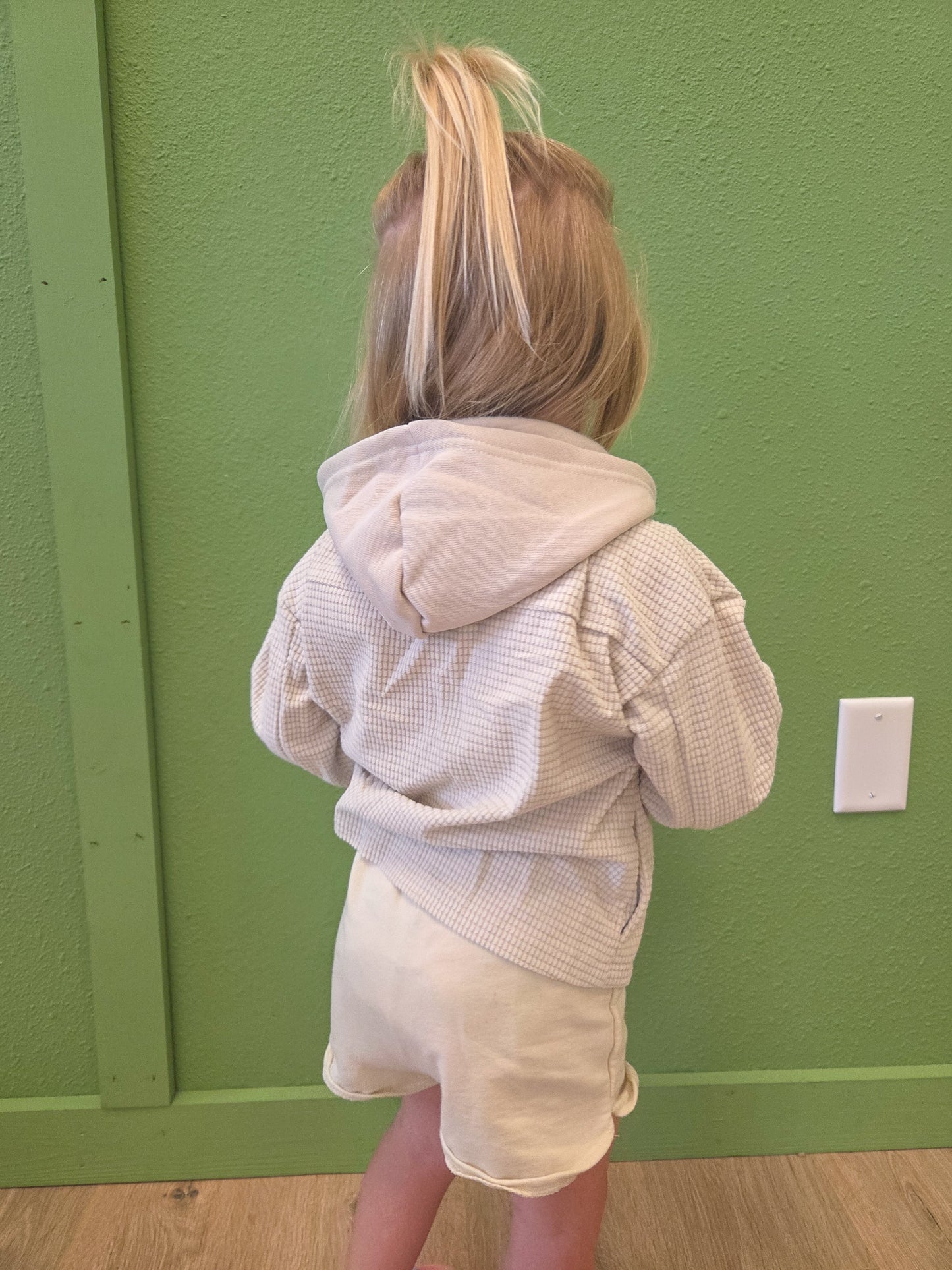 Mommy and me khaki jacket set, textured lightweight button-up outerwear for women and children
