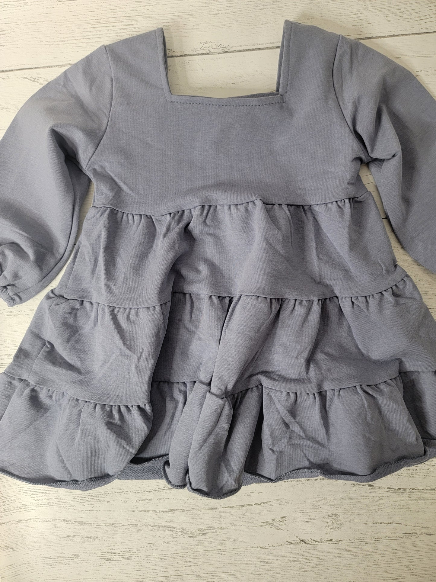 Celeste Tiered Dress – Soft Blue Fit & Flare Dress for Toddlers