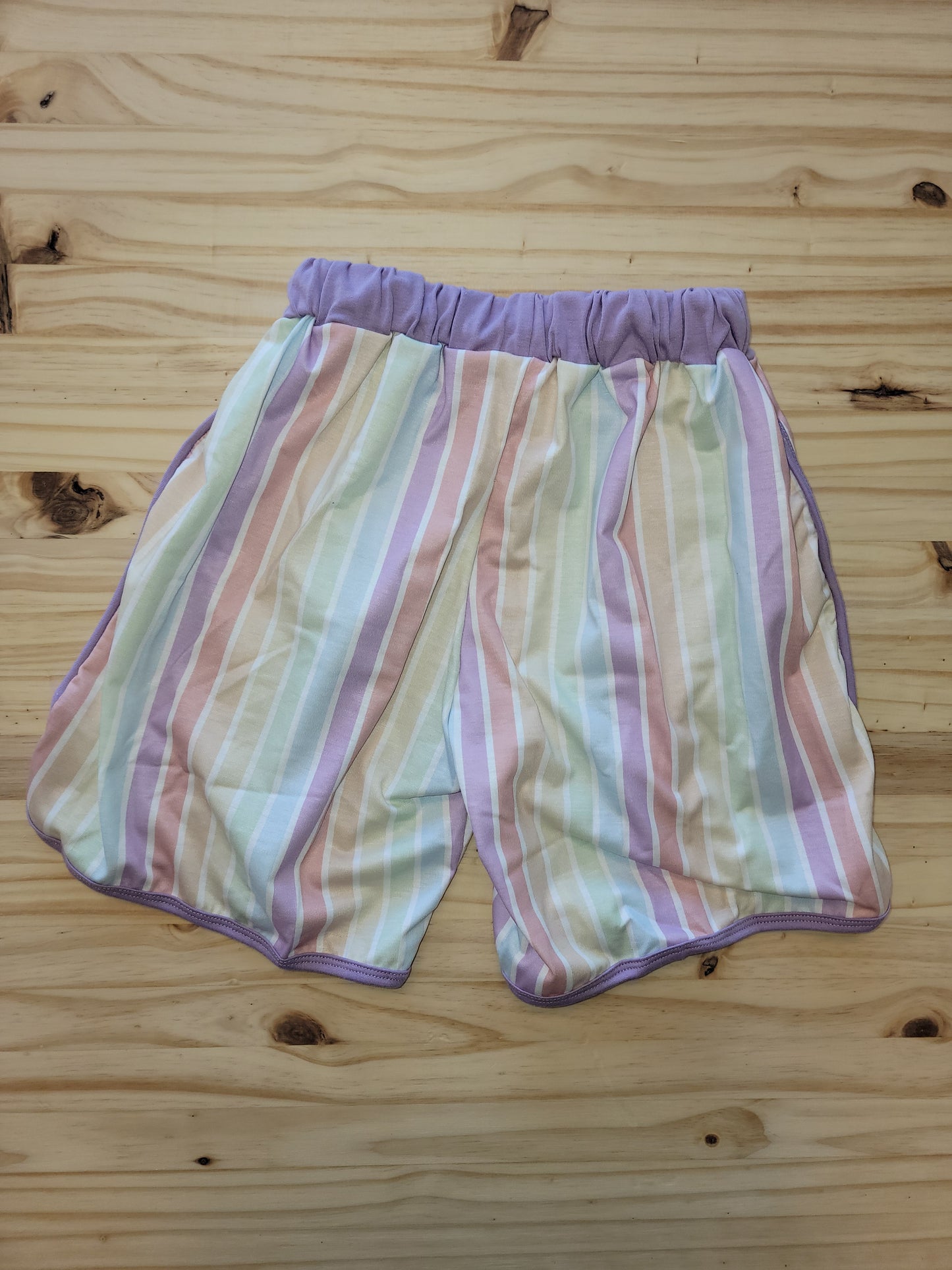 back of colorful stripes shorts for everyday wear
