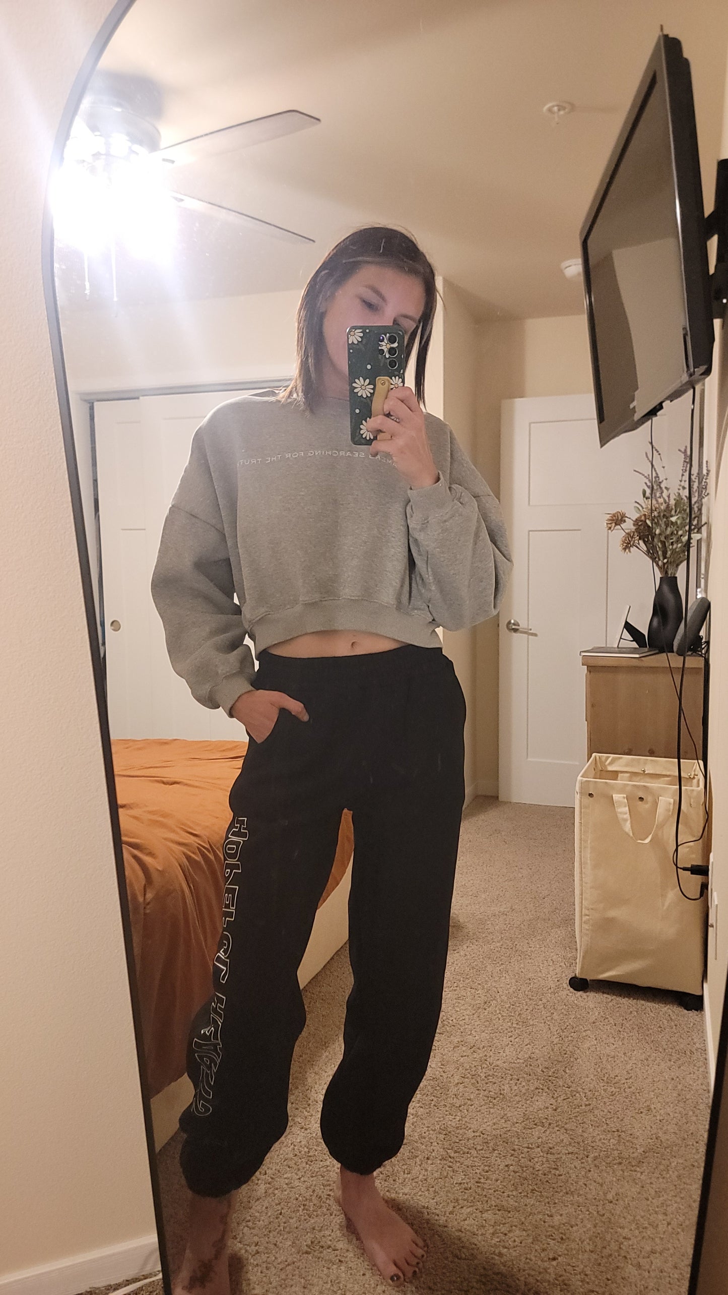Relaxed fit fleece jogger sweatpants for women, Hopeful Hearts comfortable loungewear pants on women