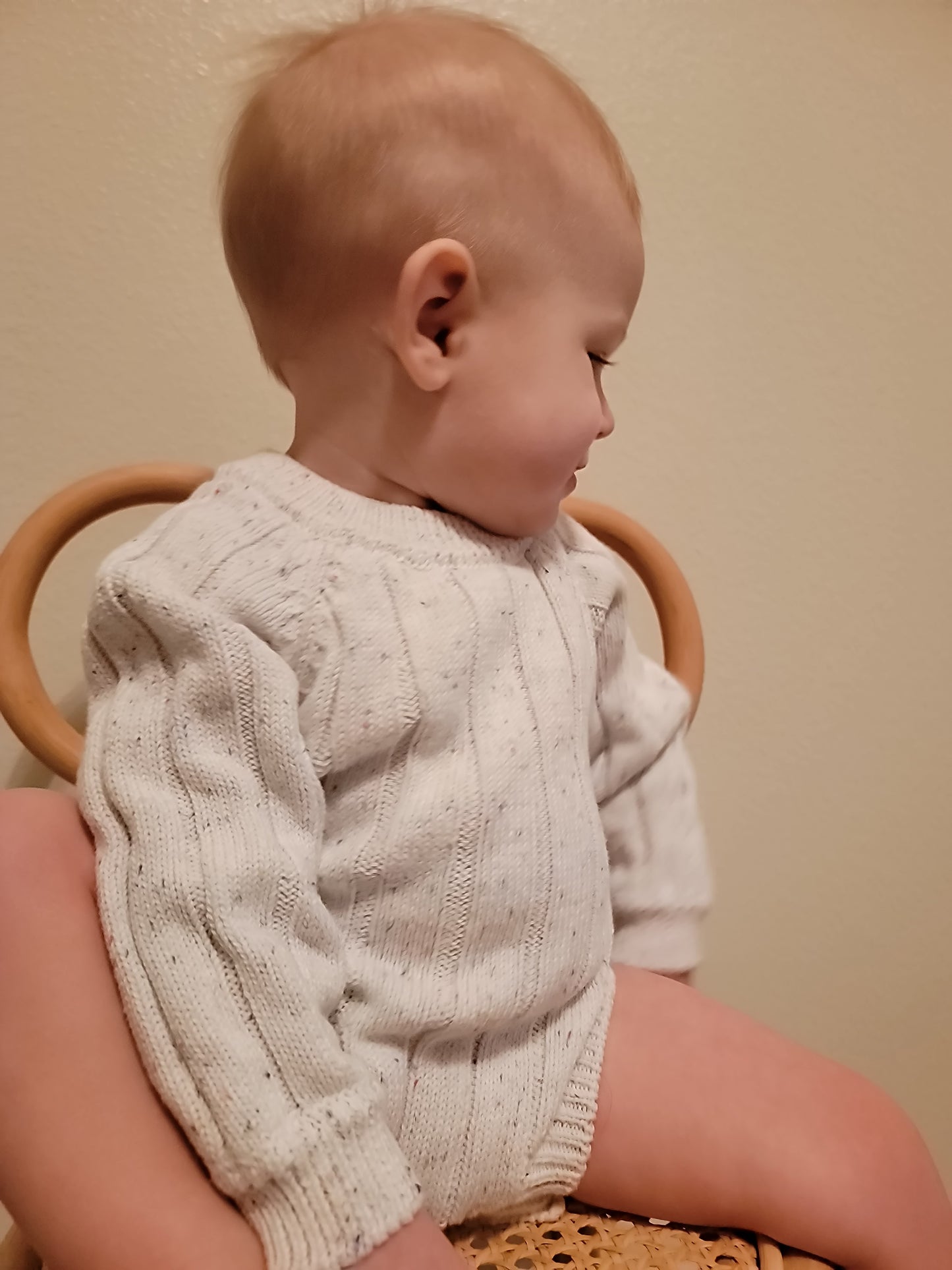 Sprinkle Sweater Knitted Ribbed Baby Romper – Soft & Cozy Infant Outfit with Snaps