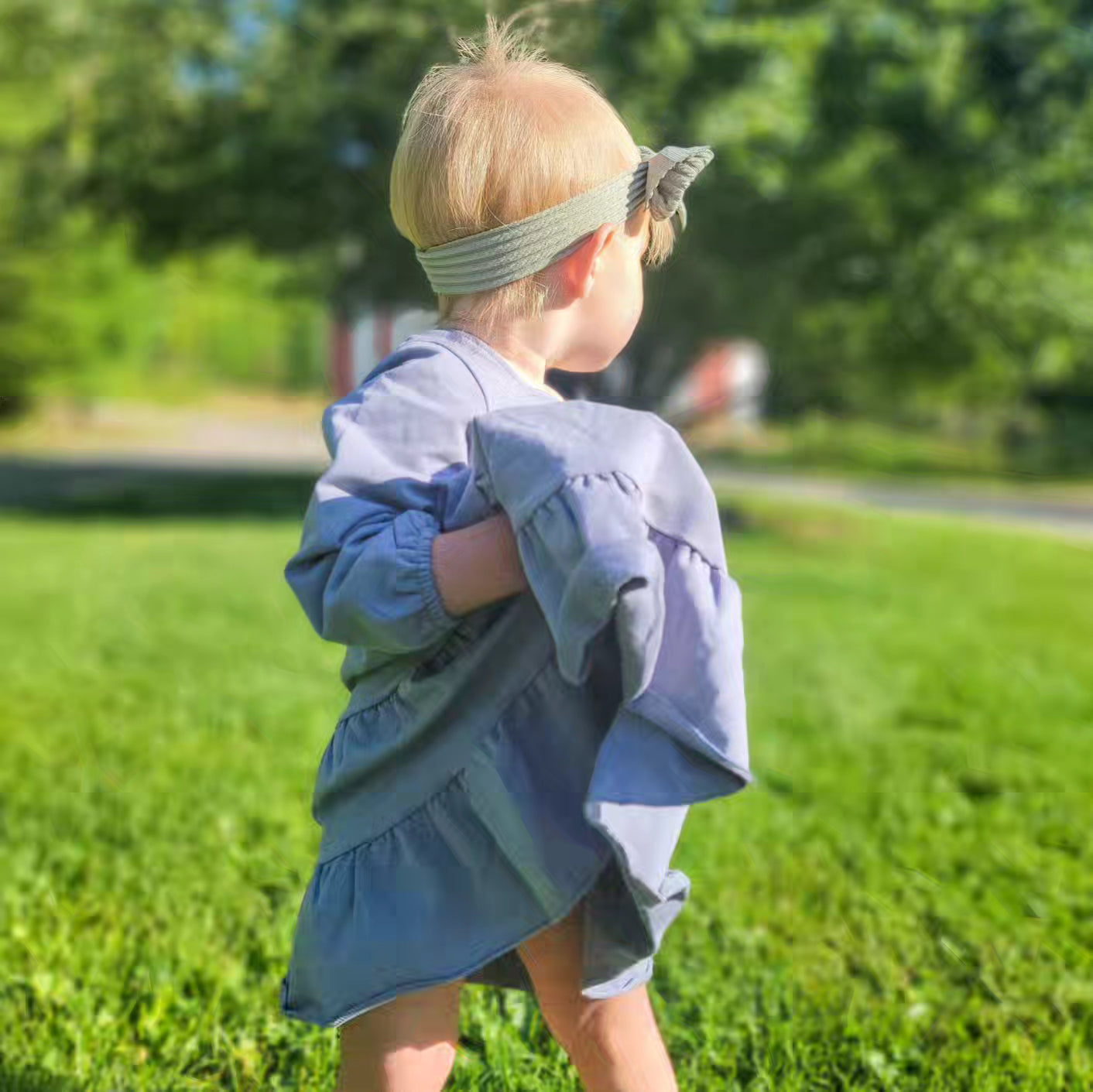 Celeste Tiered Dress – Soft Blue Fit & Flare Dress for Toddlers