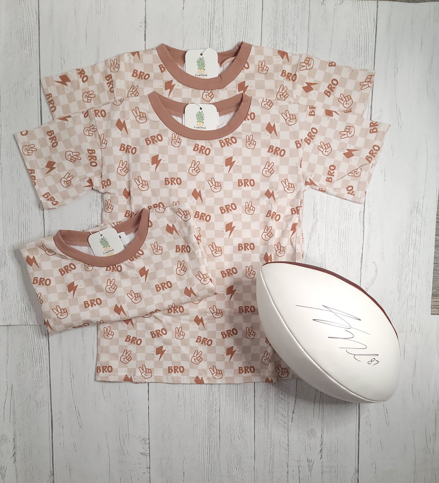 Bro✌🏻 Toddler T-Shirt – Lightning Bolt & Checkered Print
