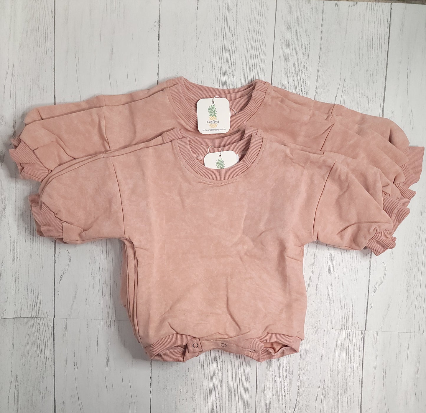 Acid Wash Bubble Romper – Soft French Terry Baby & Toddler Outfit