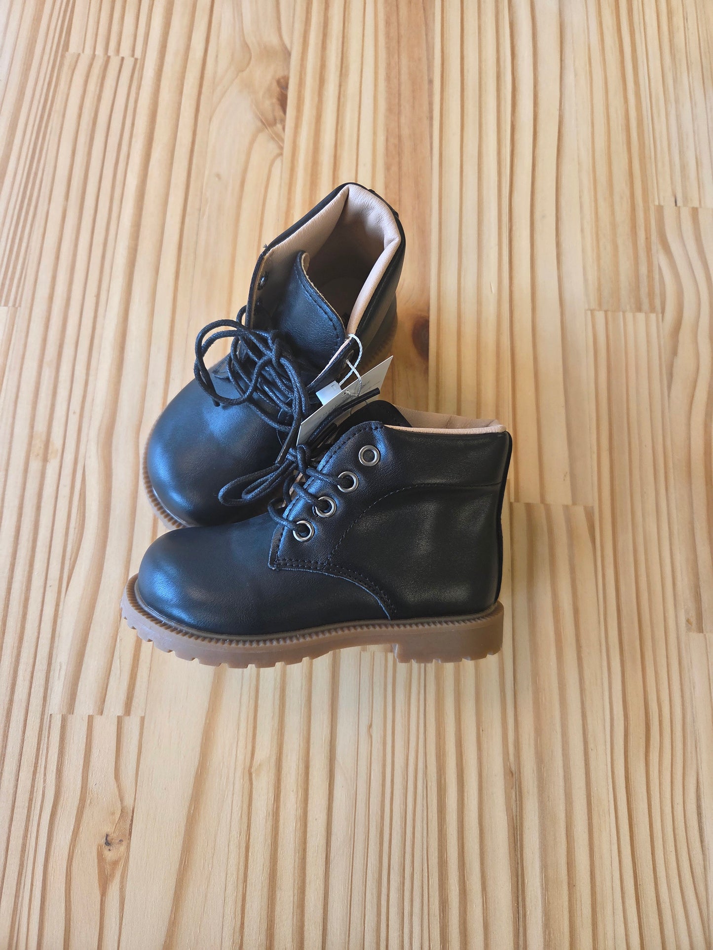 Unisex Combat Boots for Toddler & Youth – Stylish Black & Brown Lace-Up Boots