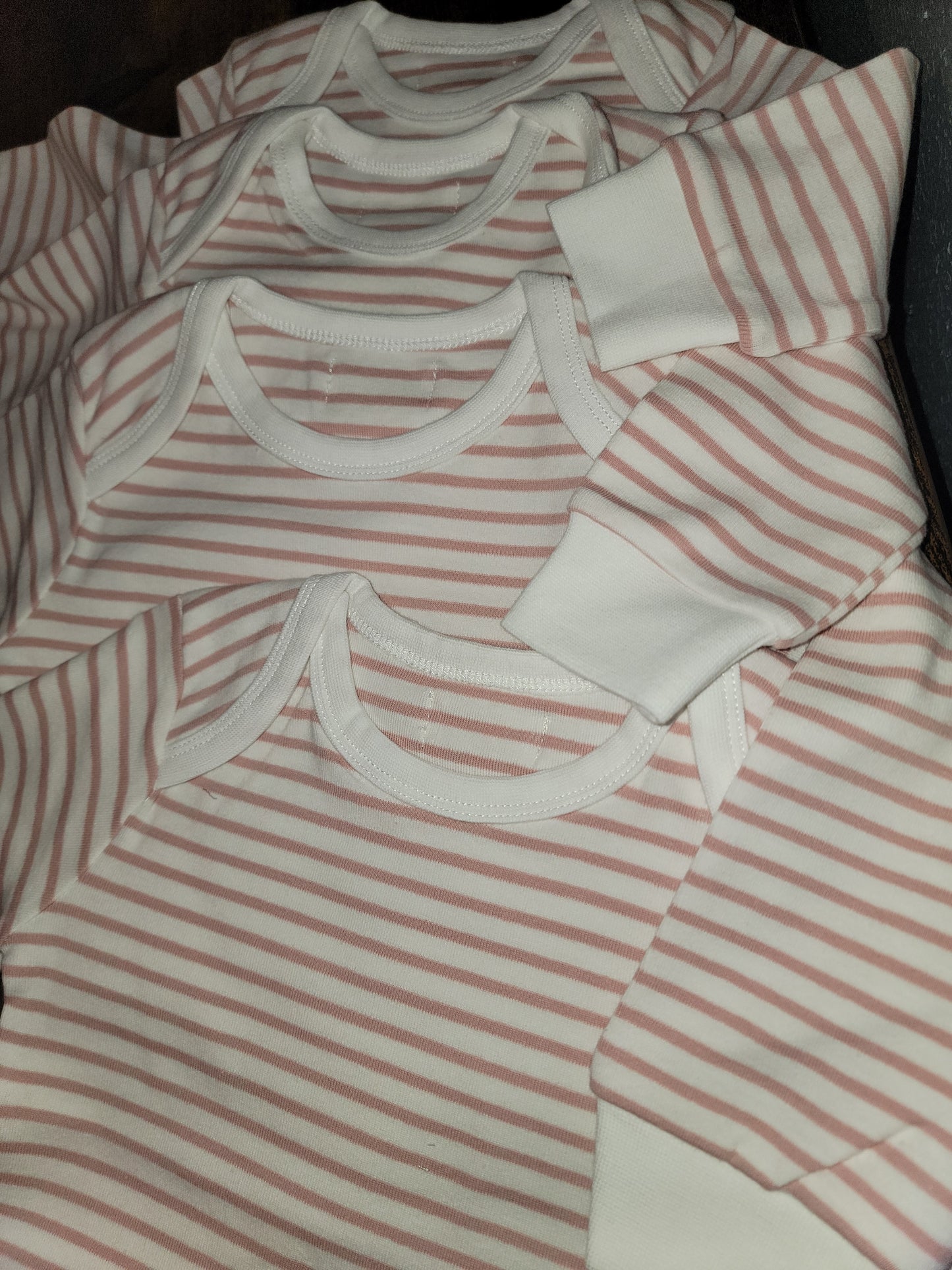 Organic Bubble Gum Pink Striped Long Sleeve Baby Onesie – Soft & Cozy