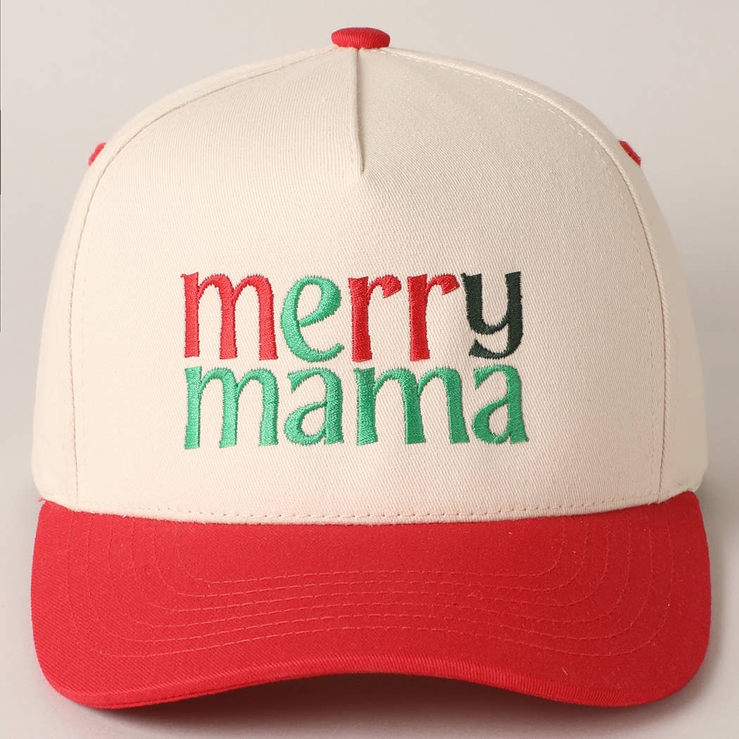 Merry Mama Baseball Cap | Adjustable Cotton Mom Hat | Embroidered in USA