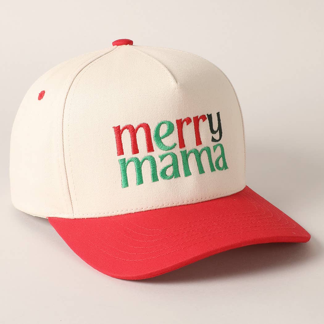Merry Mama Baseball Cap | Adjustable Cotton Mom Hat | Embroidered in USA