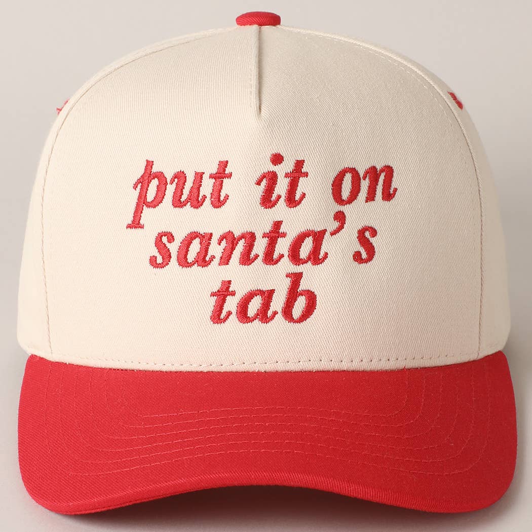 Put It On Santa’s Tab Baseball Cap | Adjustable Cotton Hat | Embroidered in USA