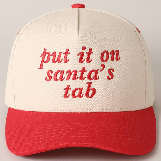 Put It On Santa’s Tab Baseball Cap | Adjustable Cotton Hat | Embroidered in USA