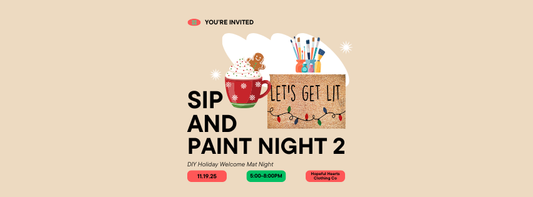 🎄 Sip, Paint & Be Merry — Holiday Welcome Mat Night! 🎨🍷