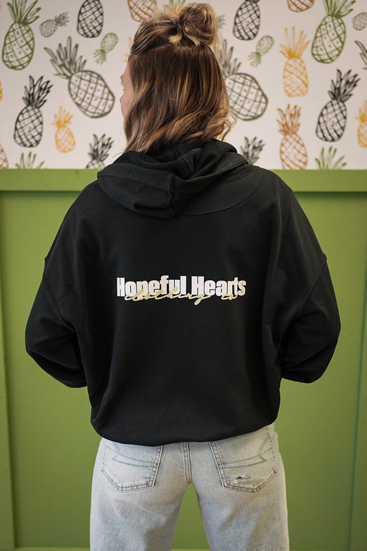 Hopeful Hearts Black Essential Pullover – Women’s Infertility Awareness Hoodie