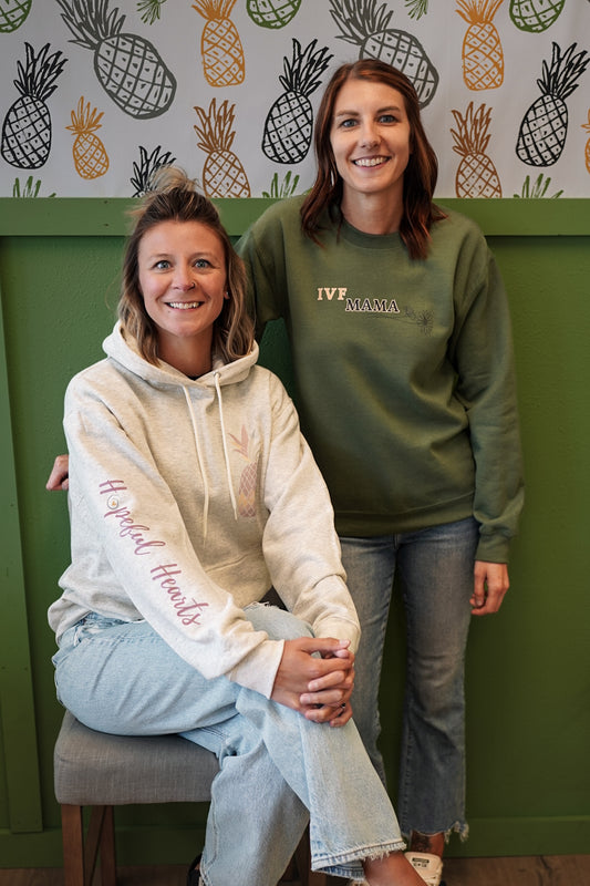 IVF Mama Crewneck – Military Green Infertility Awareness Sweatshirt