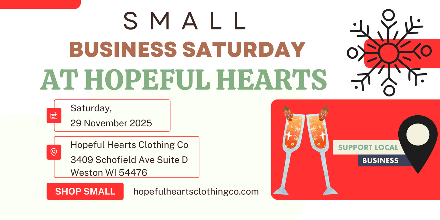 🎉 Small Business Saturday at Hopeful Hearts – Mimosa Bar Included! 🥂