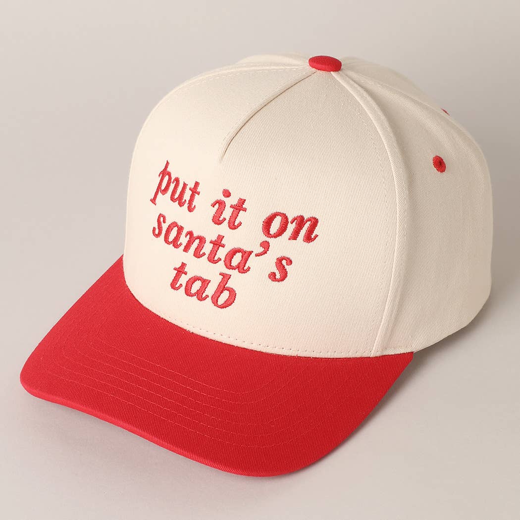 Put It On Santa’s Tab Baseball Cap | Adjustable Cotton Hat | Embroidered in USA