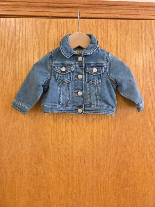 Cute baby denim jacket decorated with pink ABC letters, floral prints, and girly bows, stylish outerwear for toddlers